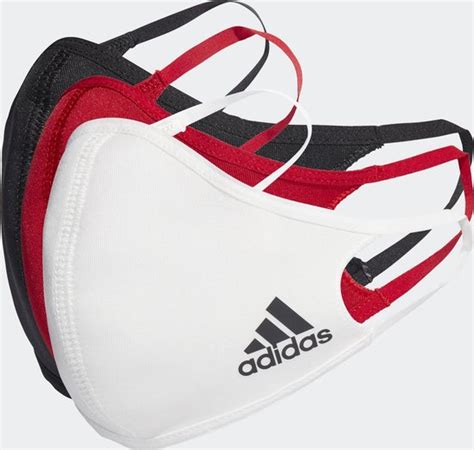 mondkapje adidas zwart s|Adidas Mondkap Face Cover 3Stuks XS/S Zwart/Rood/Wit .